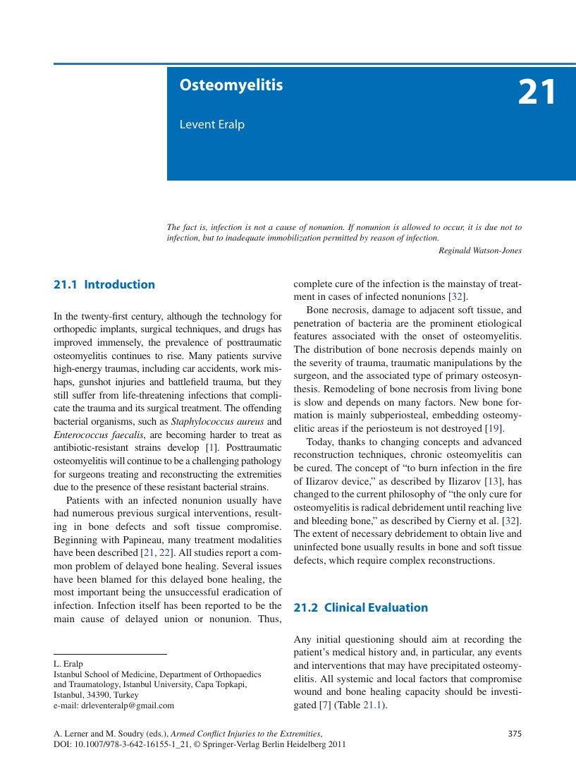 Osteomyelitis — ilk sayfa