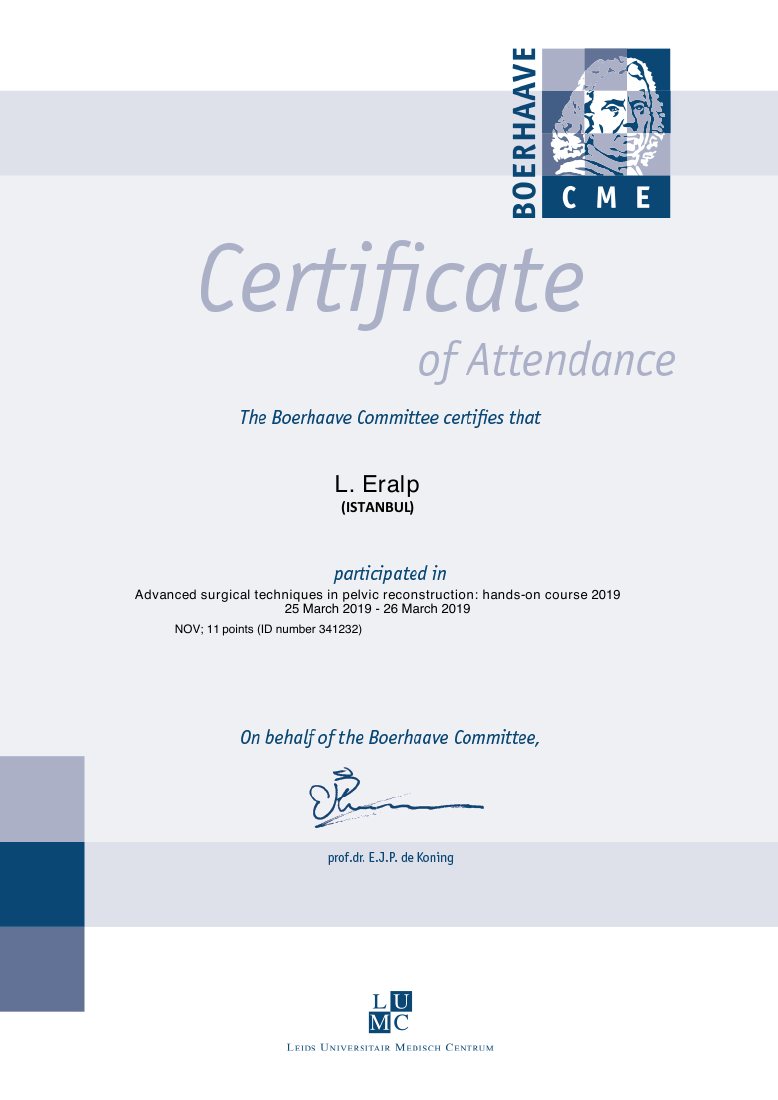 Certificate Eralp L — ilk sayfa