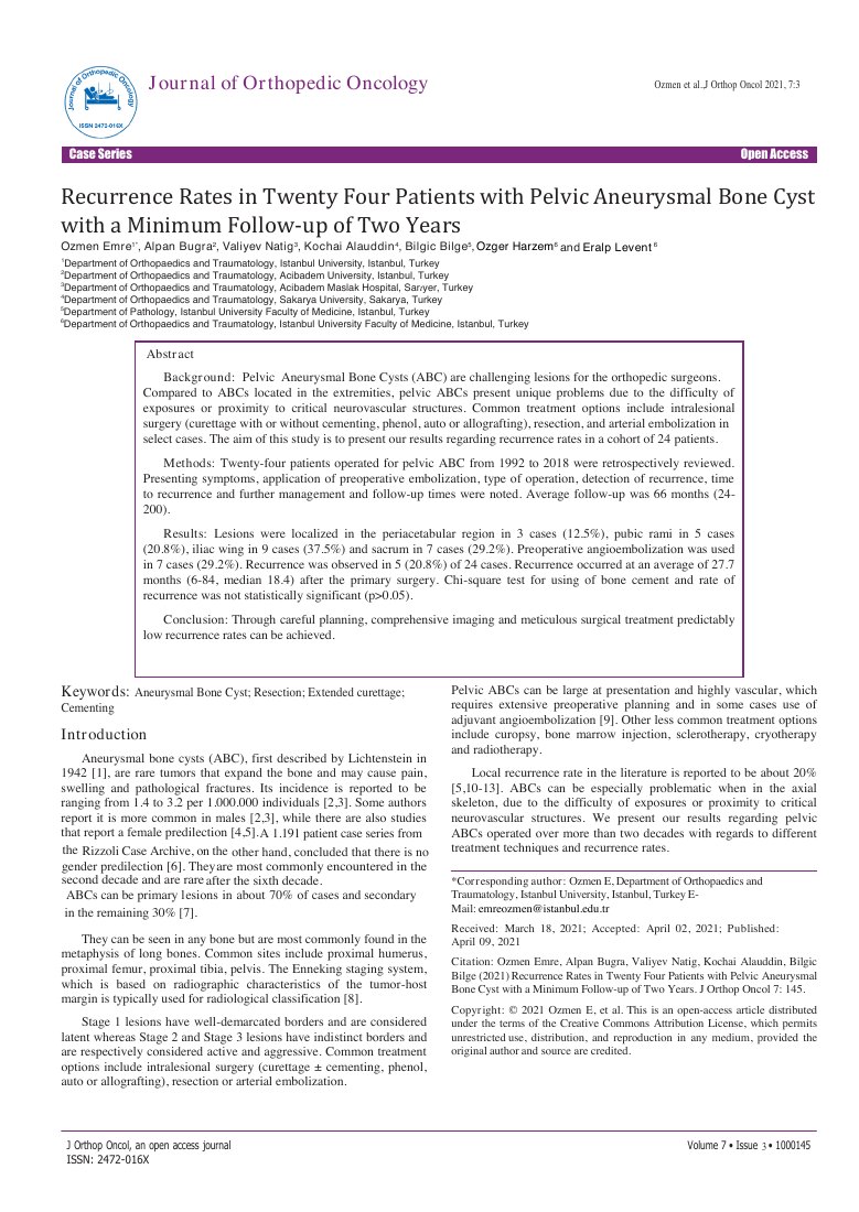 Surgical treatment of primary tumors of the sacrum — ilk sayfa